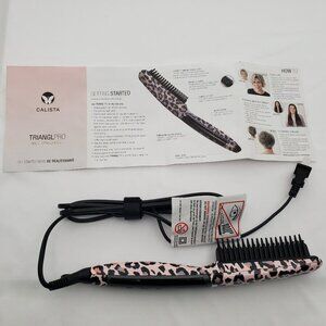 NWT Calista Triangl Pro Heated Detailer Brush in a Pink Cheetah Print